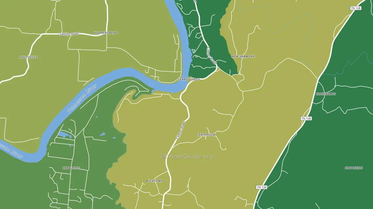 Cerro Gordo, TN Map of Assault Rates