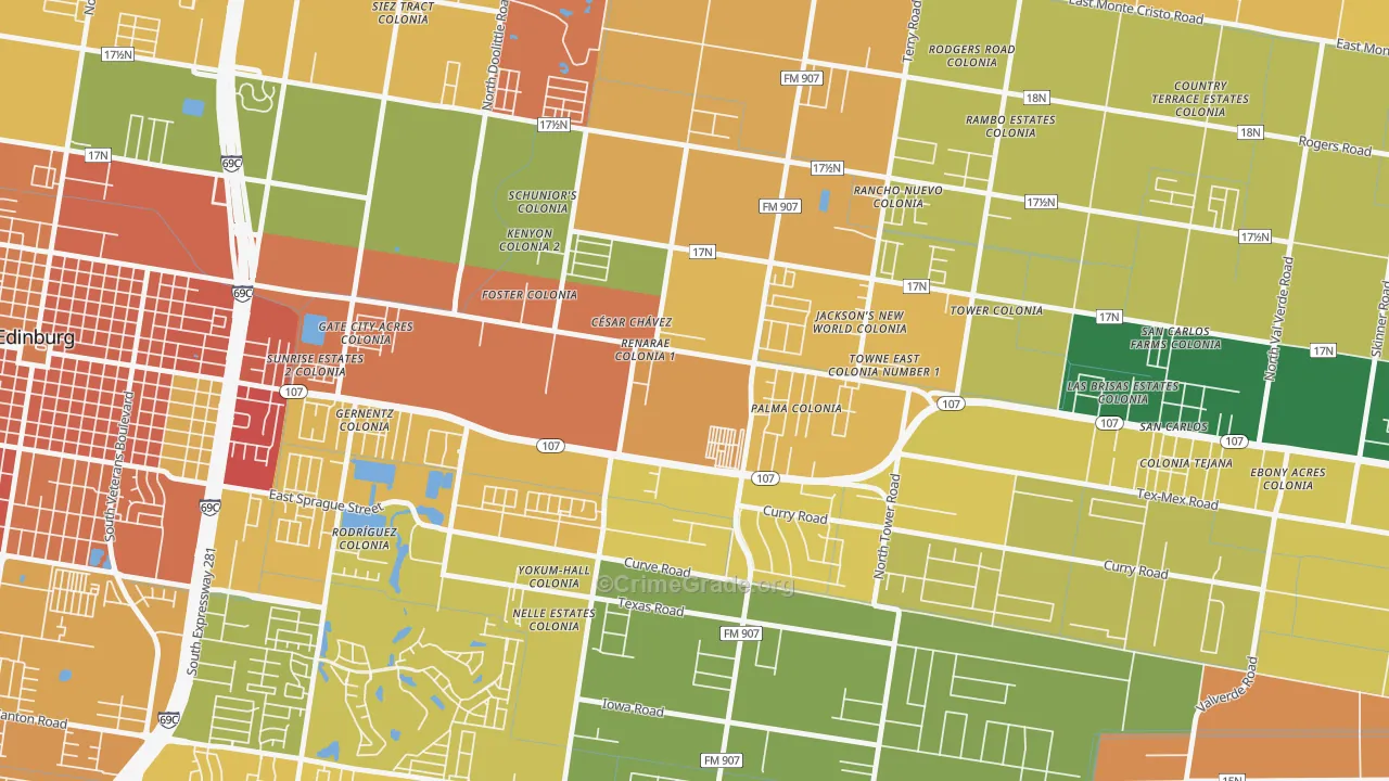 Cesar Chavez, TX Map of Assault Rates