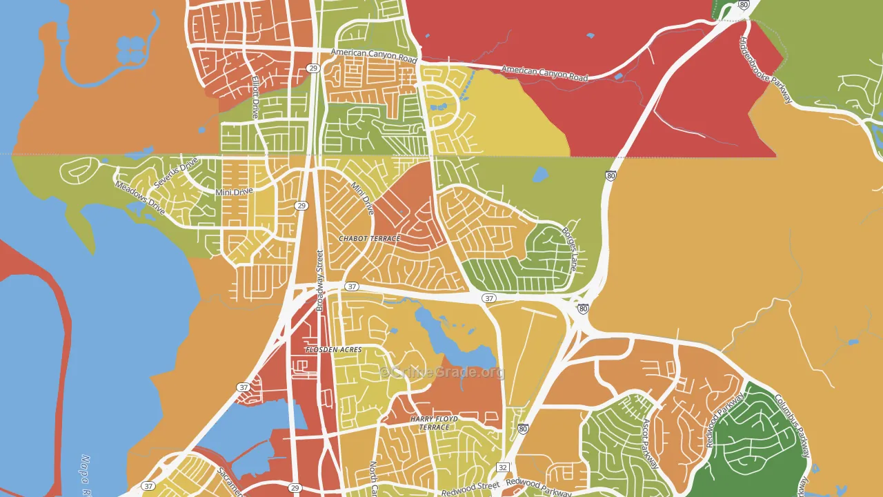 Chabot Terrace, Vallejo, CA Map of Assault Rates