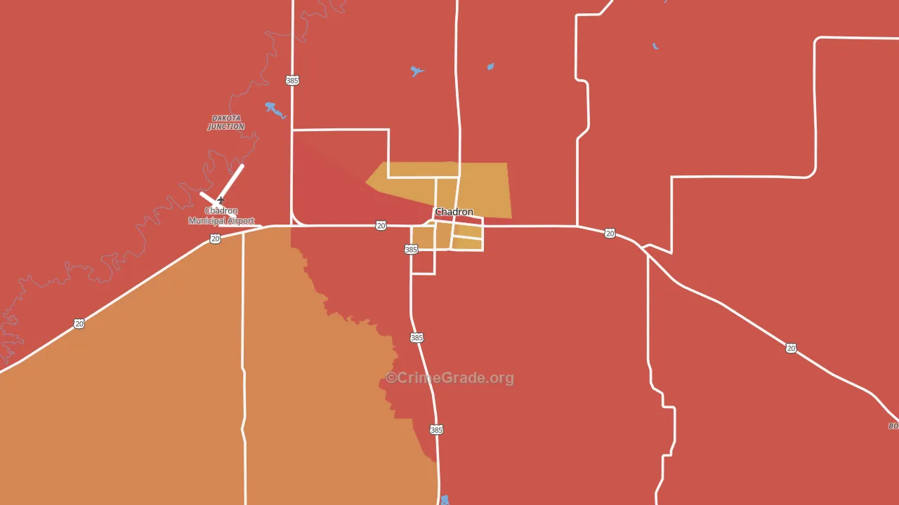 Chadron, NE Map of Assault Rates