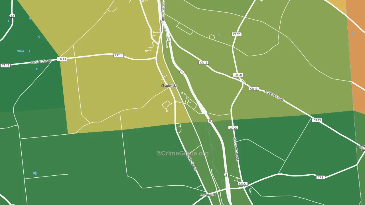 Chadwicks, NY Map of Assault Rates