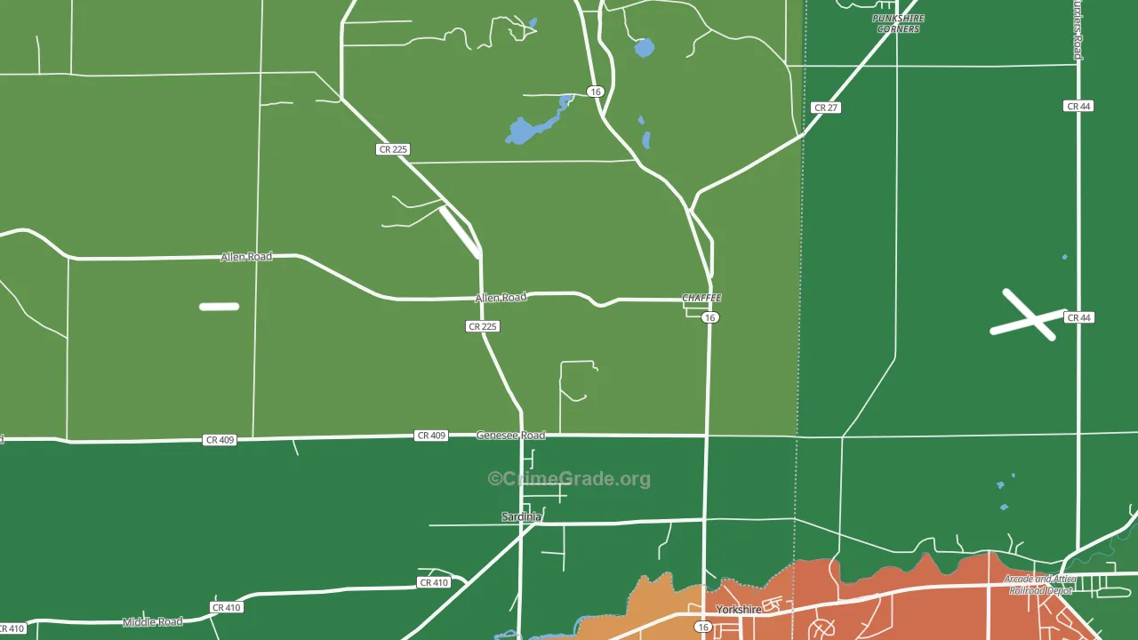 Chaffee, NY Map of Assault Rates