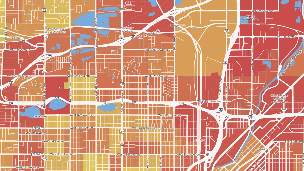 Chaffee Park, Denver, CO Map of Assault Rates