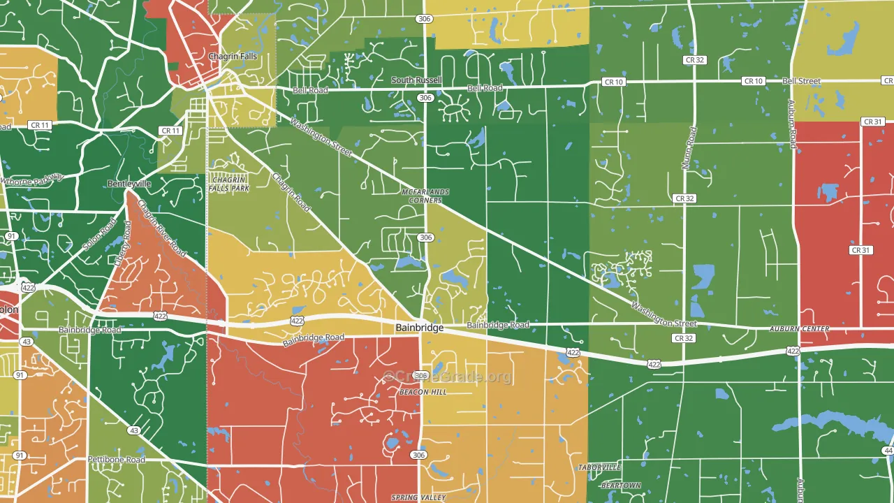 Chagrin Falls, OH Map of Assault Rates
