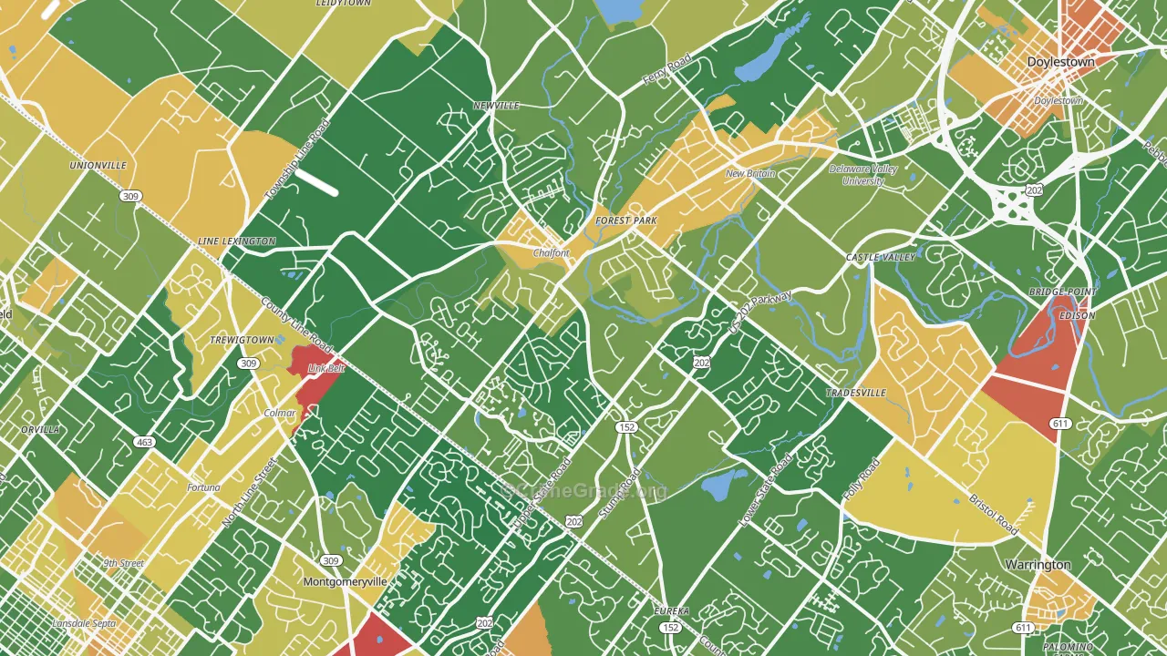 Chalfont, PA Map of Assault Rates