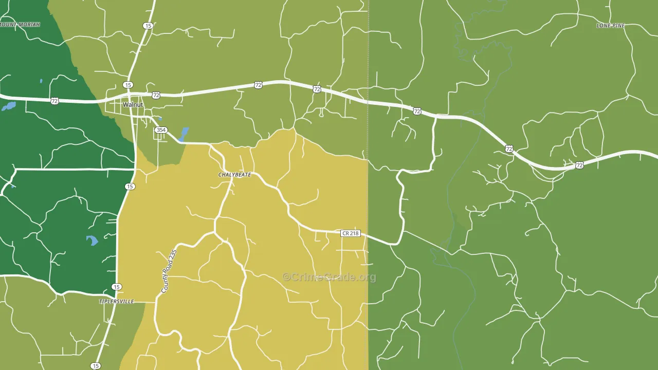 Chalybeate, MS Map of Assault Rates