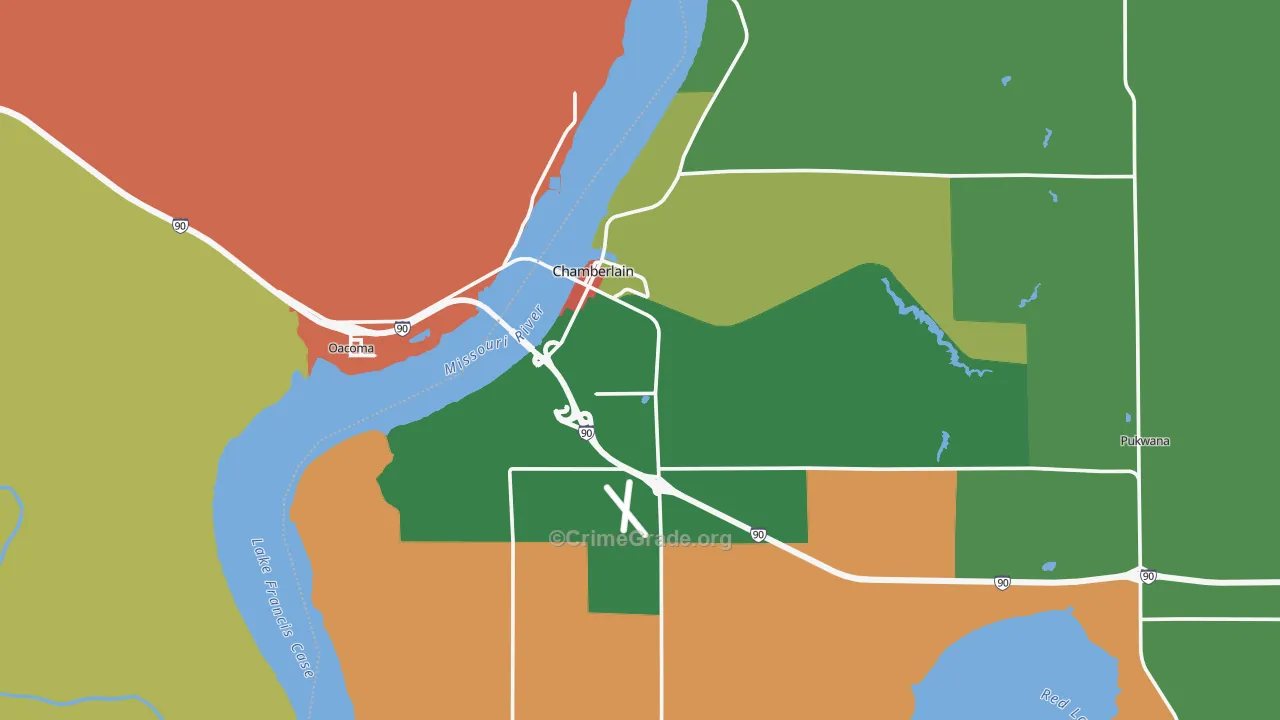 Chamberlain, SD Map of Assault Rates