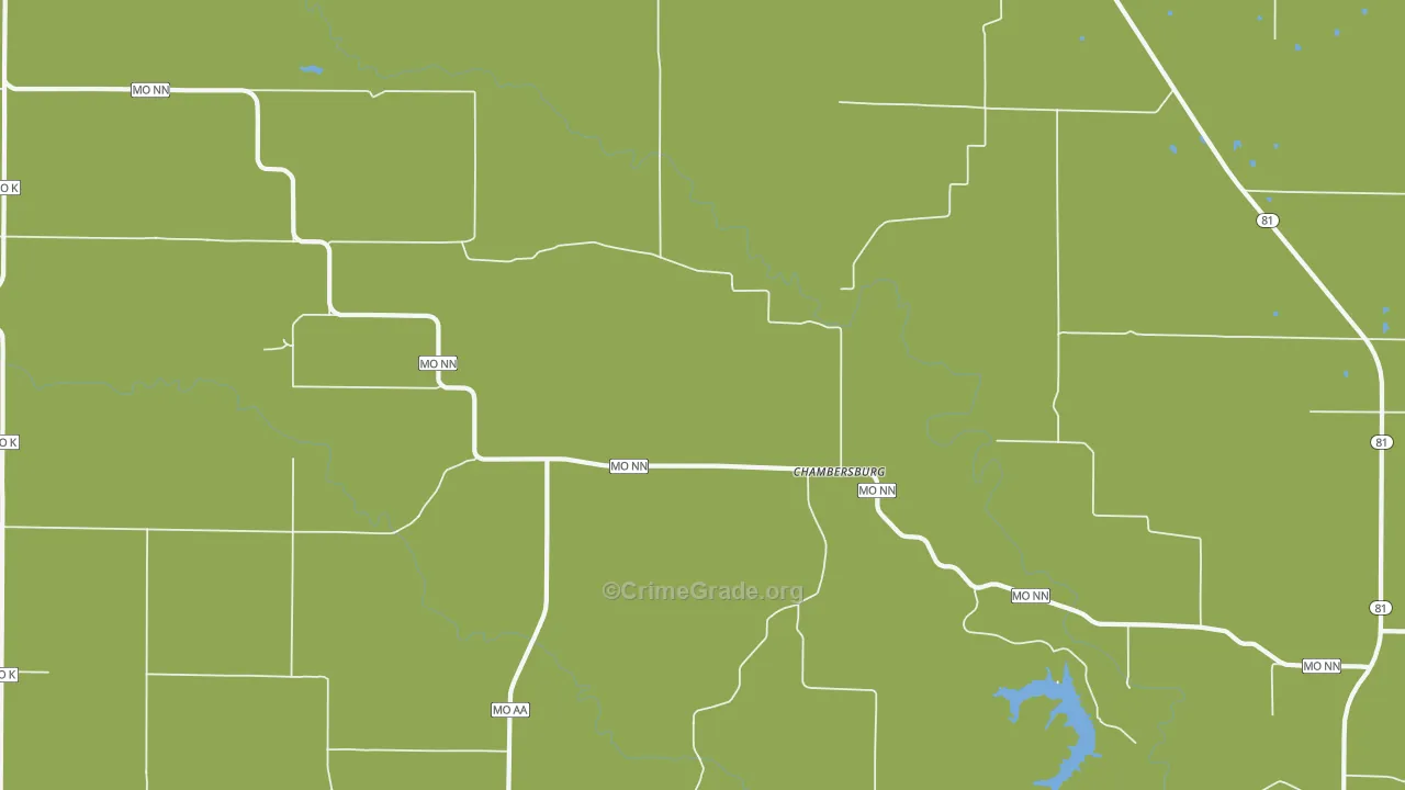 Chambersburg, MO Map of Assault Rates