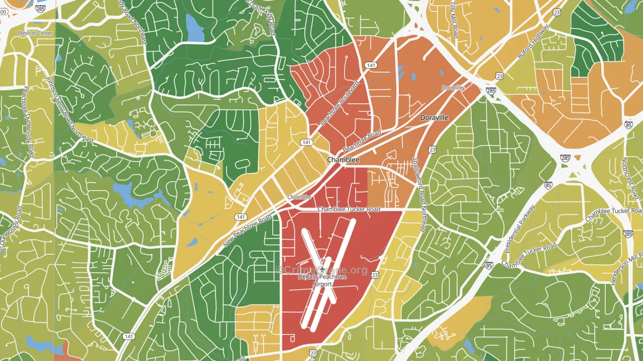 Chamblee, GA Map of Assault Rates