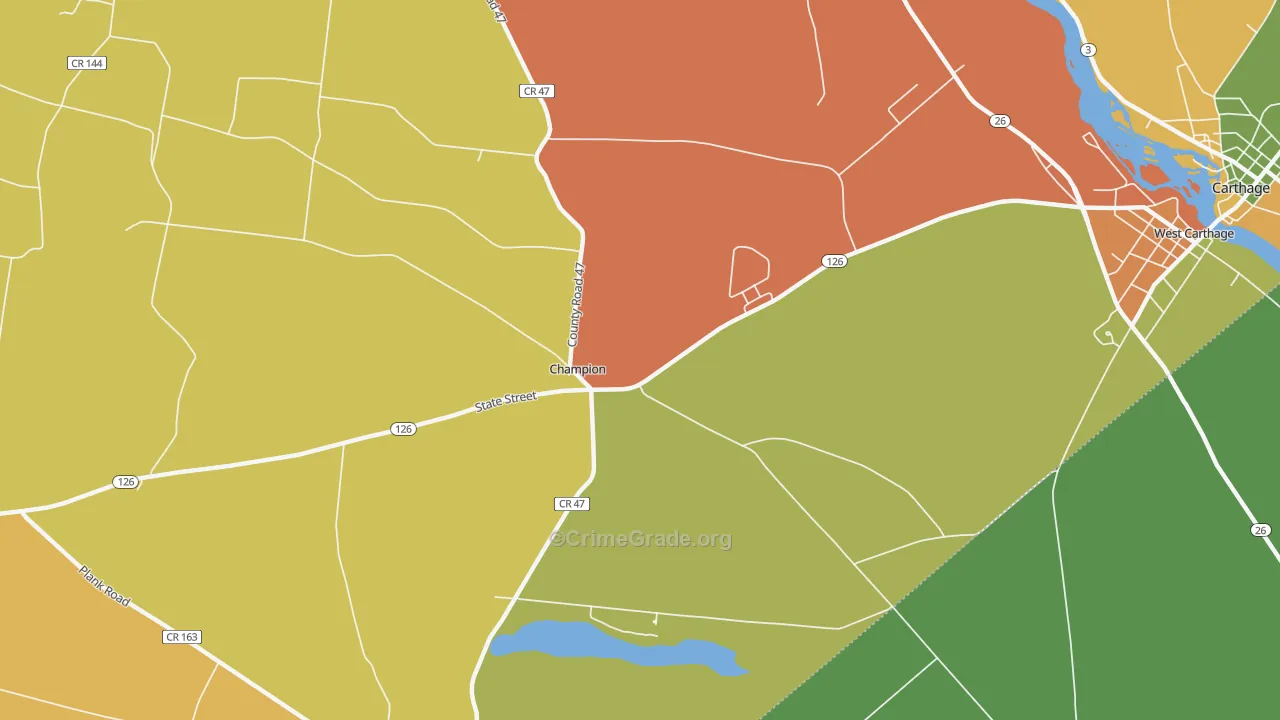 Champion, NY Map of Assault Rates
