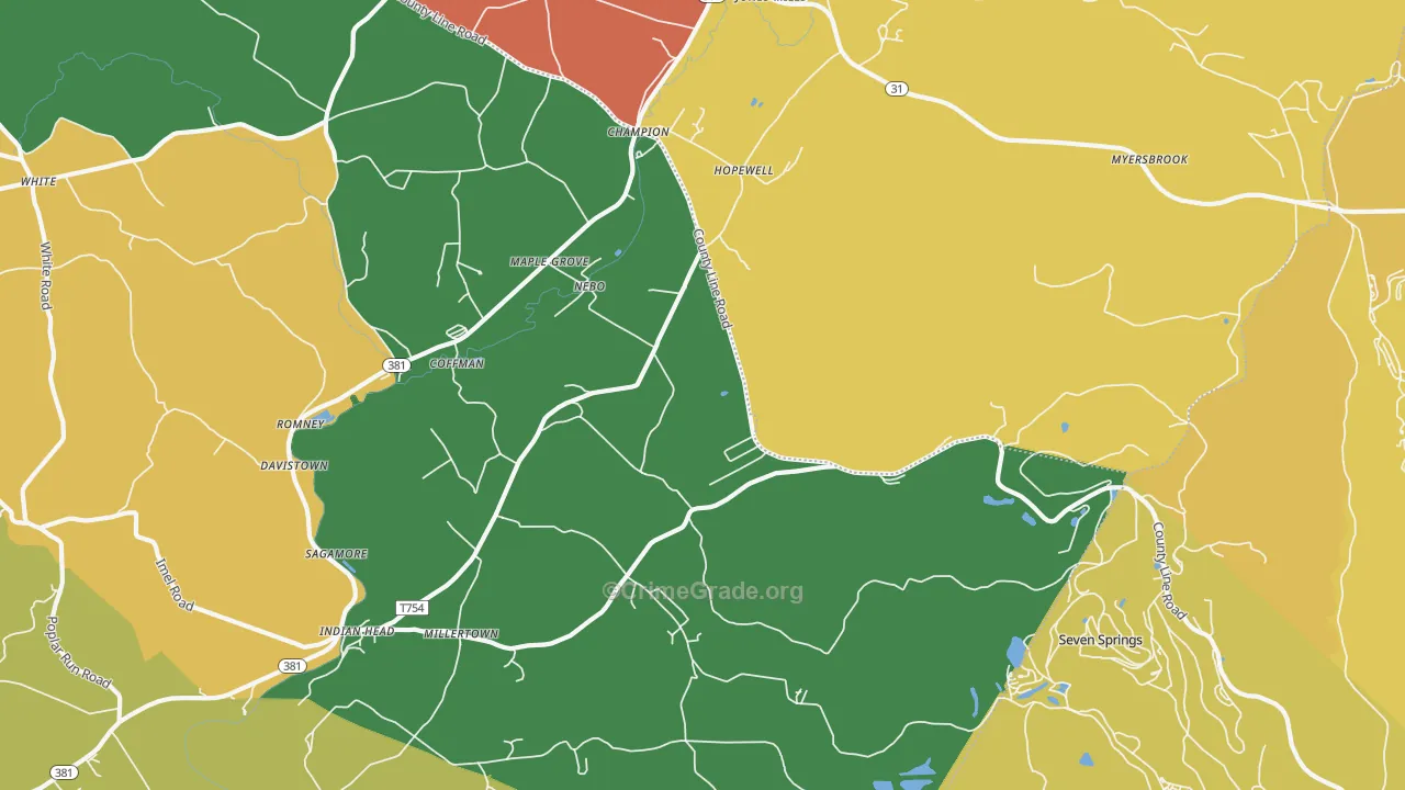 Champion, PA Map of Assault Rates