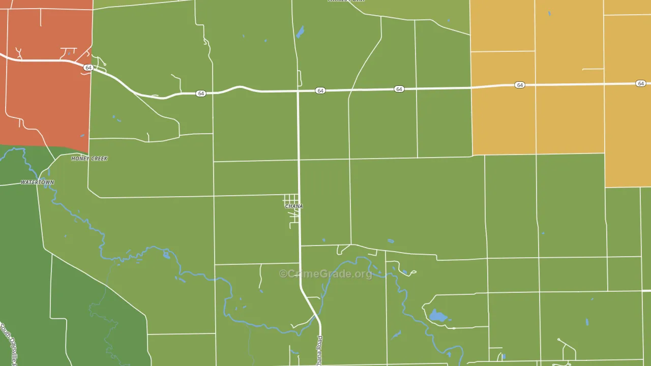Chana, IL Map of Assault Rates