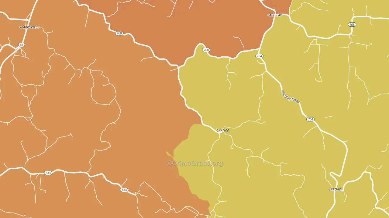 Chance, KY Map of Assault Rates