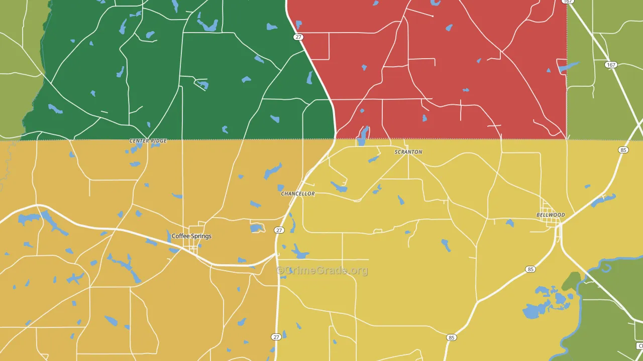 Chancellor, AL Map of Assault Rates