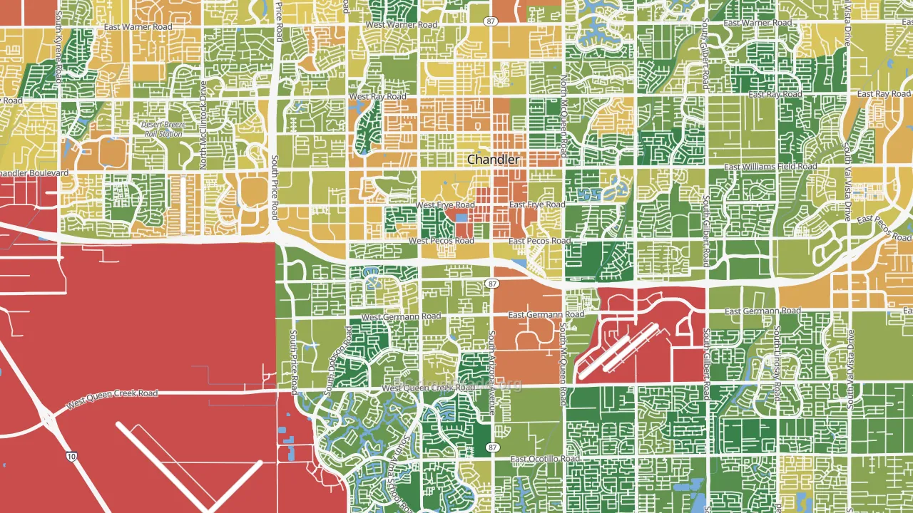 Chandler, AZ Map of Assault Rates