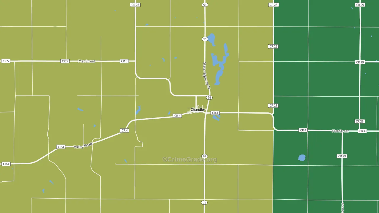 Chandler, MN Map of Assault Rates