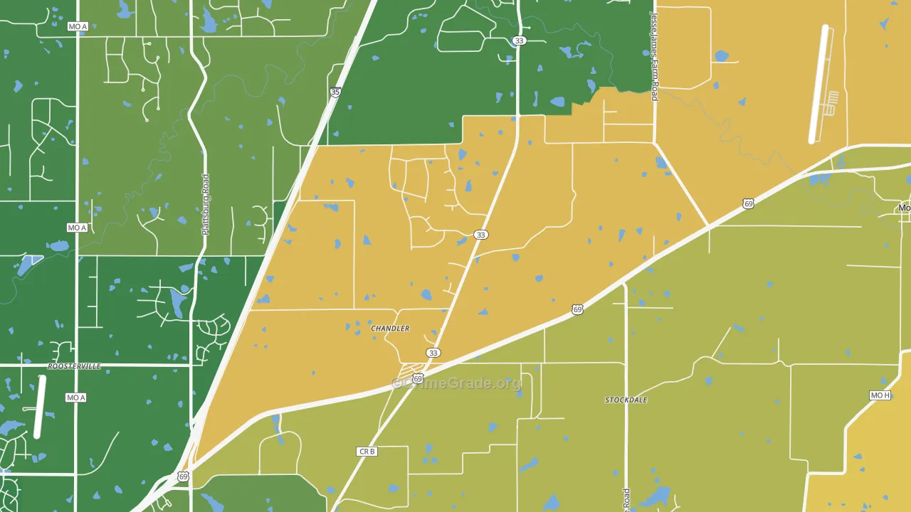 Chandler, MO Map of Assault Rates