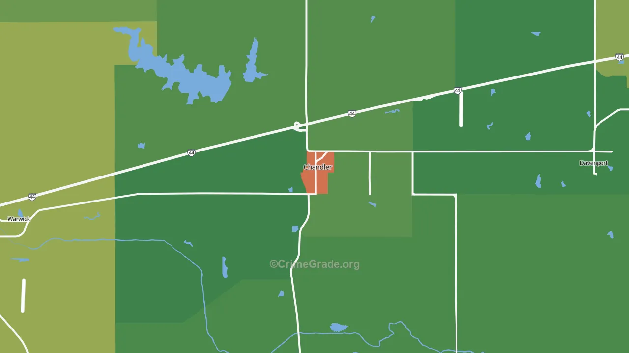Chandler, OK Map of Assault Rates