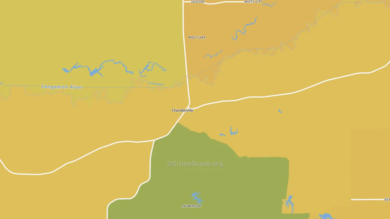 Chandlerville, IL Map of Assault Rates