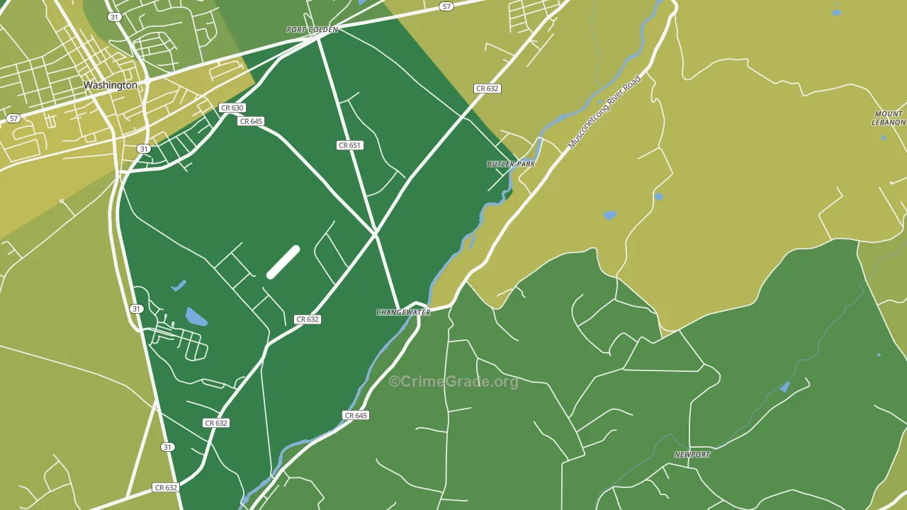 Changewater, NJ Map of Assault Rates