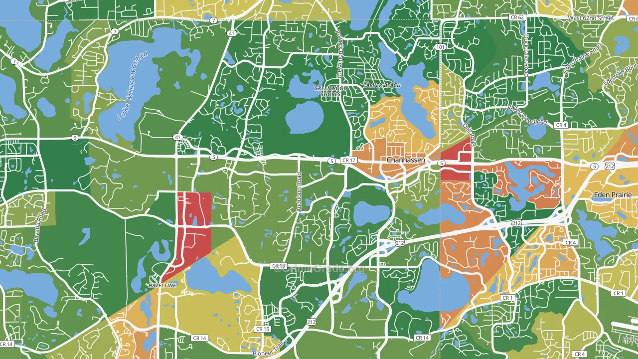 Chanhassen, MN Map of Assault Rates