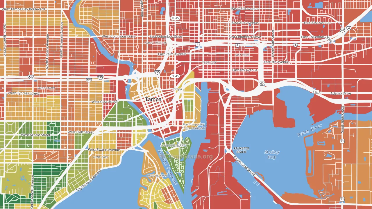 Channelside, Tampa, FL Map of Assault Rates