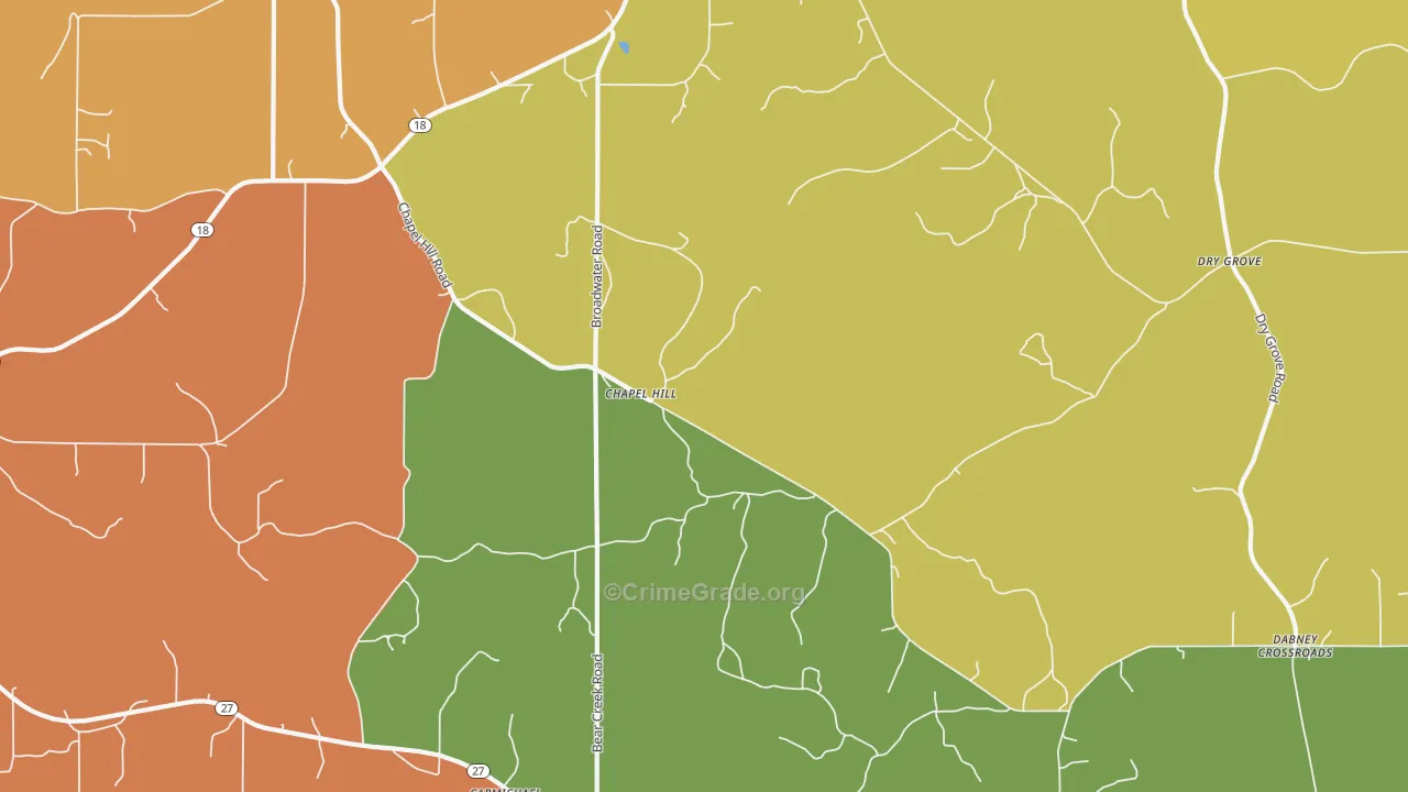 Chapel Hill, MS Map of Assault Rates
