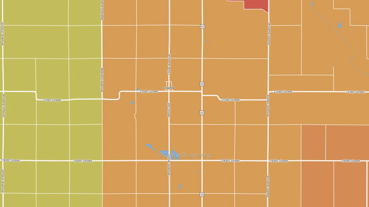 Chapin, IA Map of Assault Rates