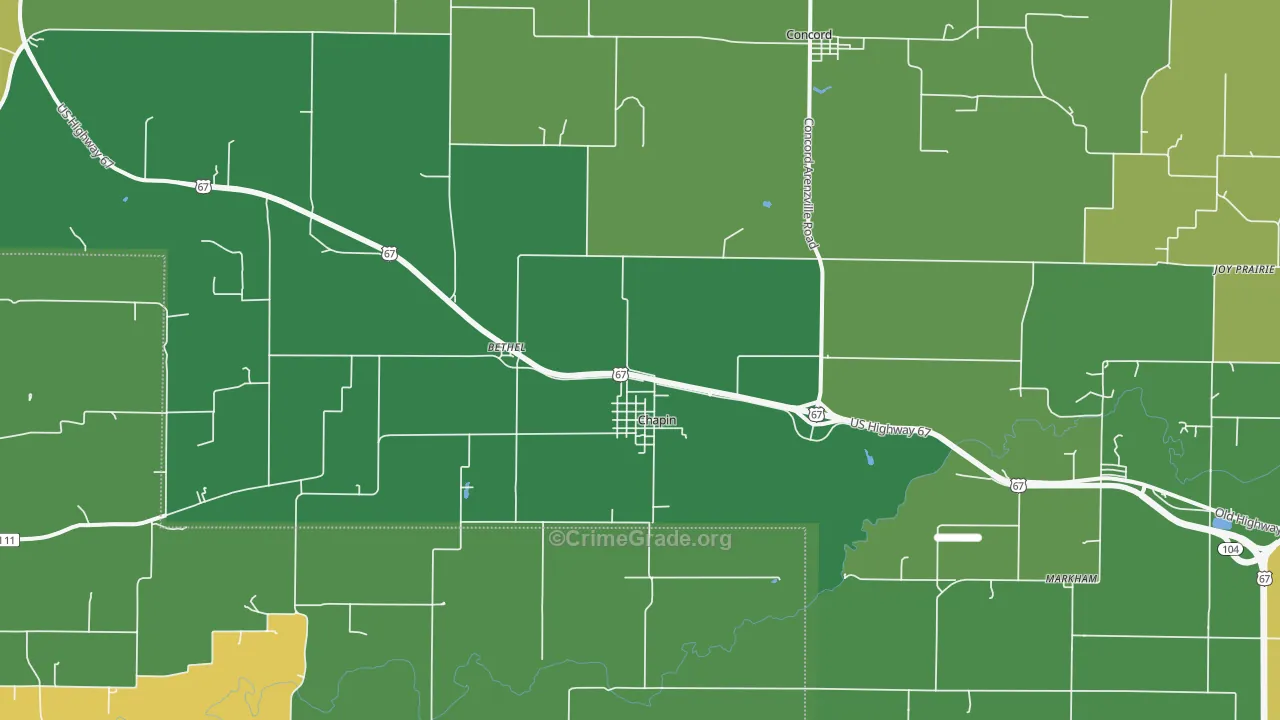 Chapin, IL Map of Assault Rates