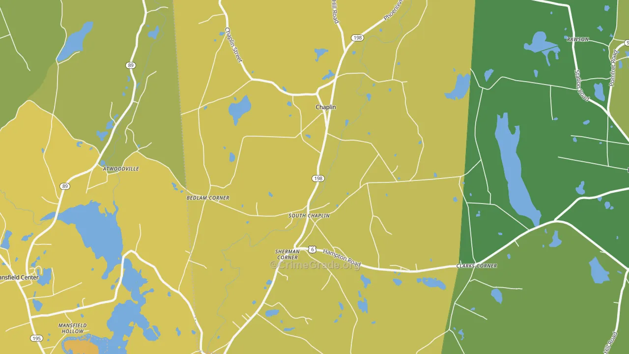 Chaplin, CT Map of Assault Rates