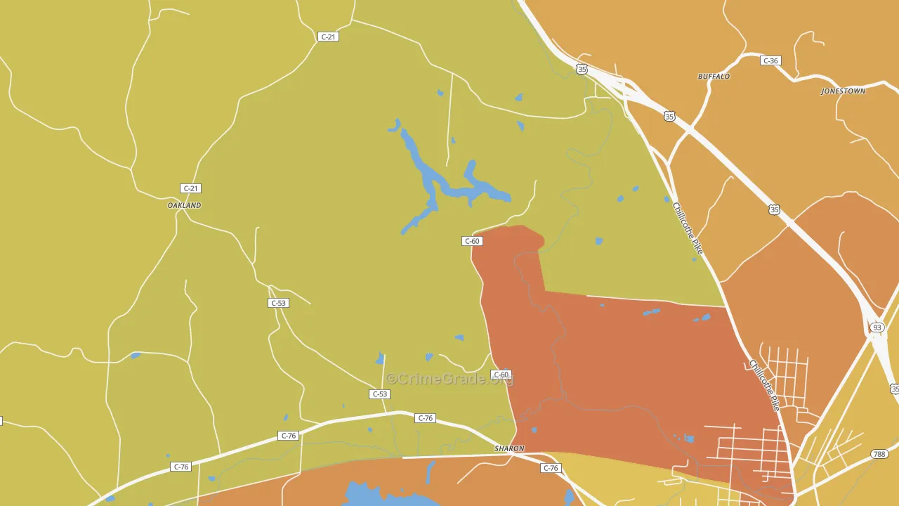 Chapmans, OH Map of Assault Rates