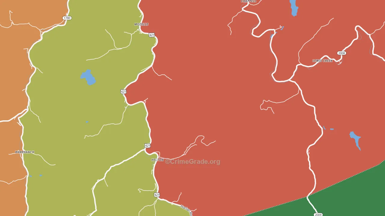 Chappell, KY Map of Assault Rates