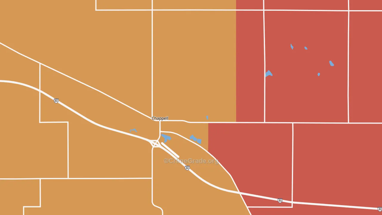 Chappell, NE Map of Assault Rates