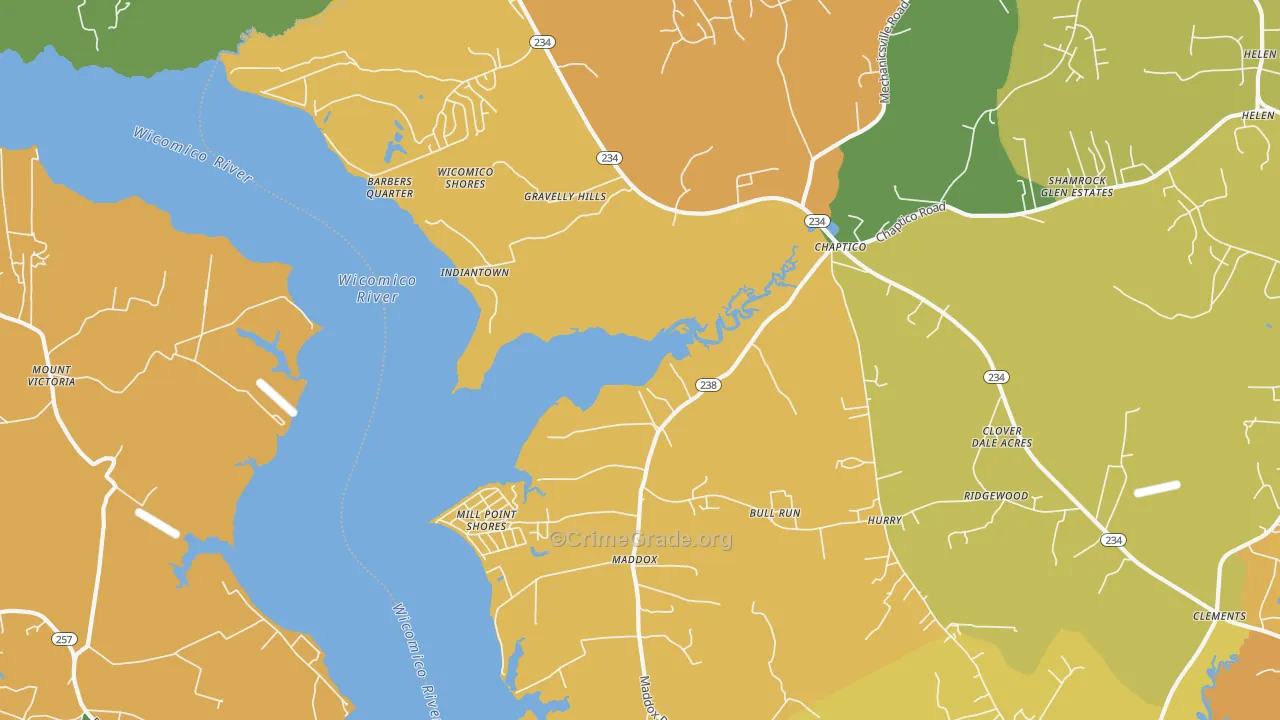 Chaptico, MD Map of Assault Rates