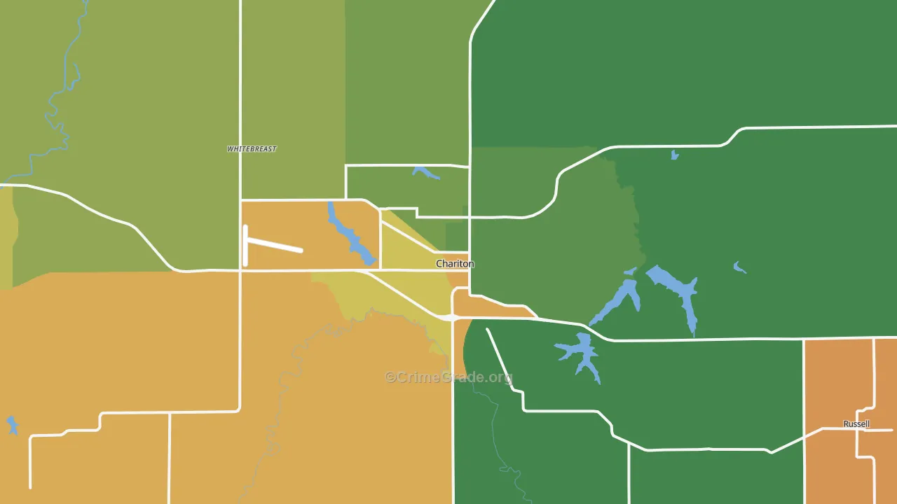 Chariton, IA Map of Assault Rates