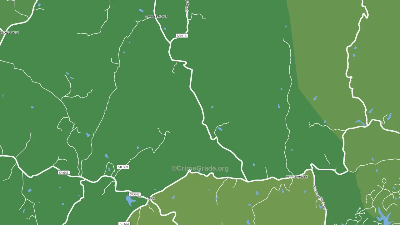 Charlemont, VA Map of Assault Rates