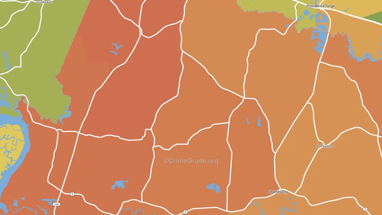 Charles City, VA Map of Assault Rates