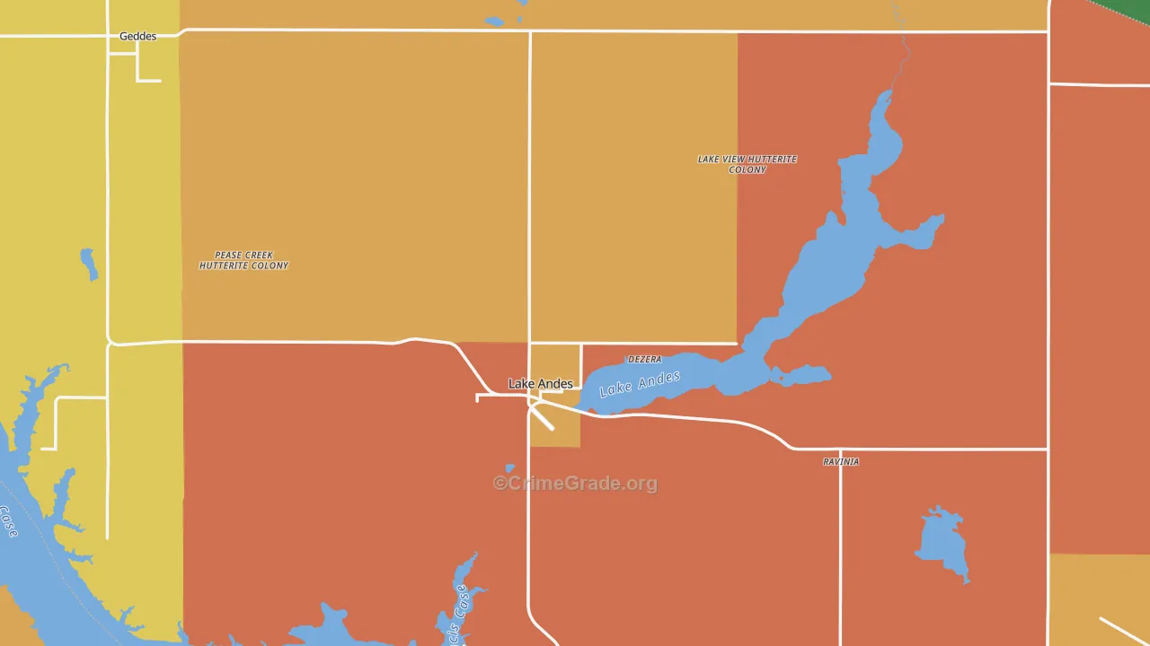 Charles Mix County, SD Map of Assault Rates