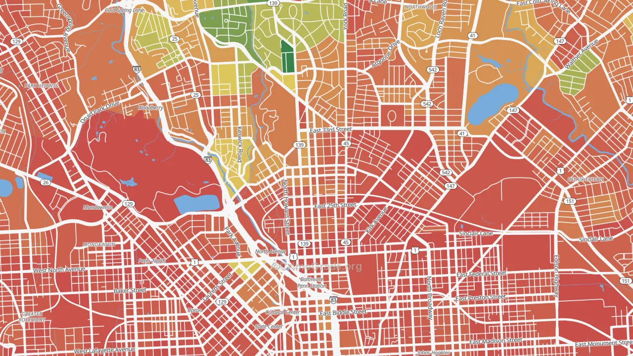 Charles Village, Baltimore, MD Map of Assault Rates