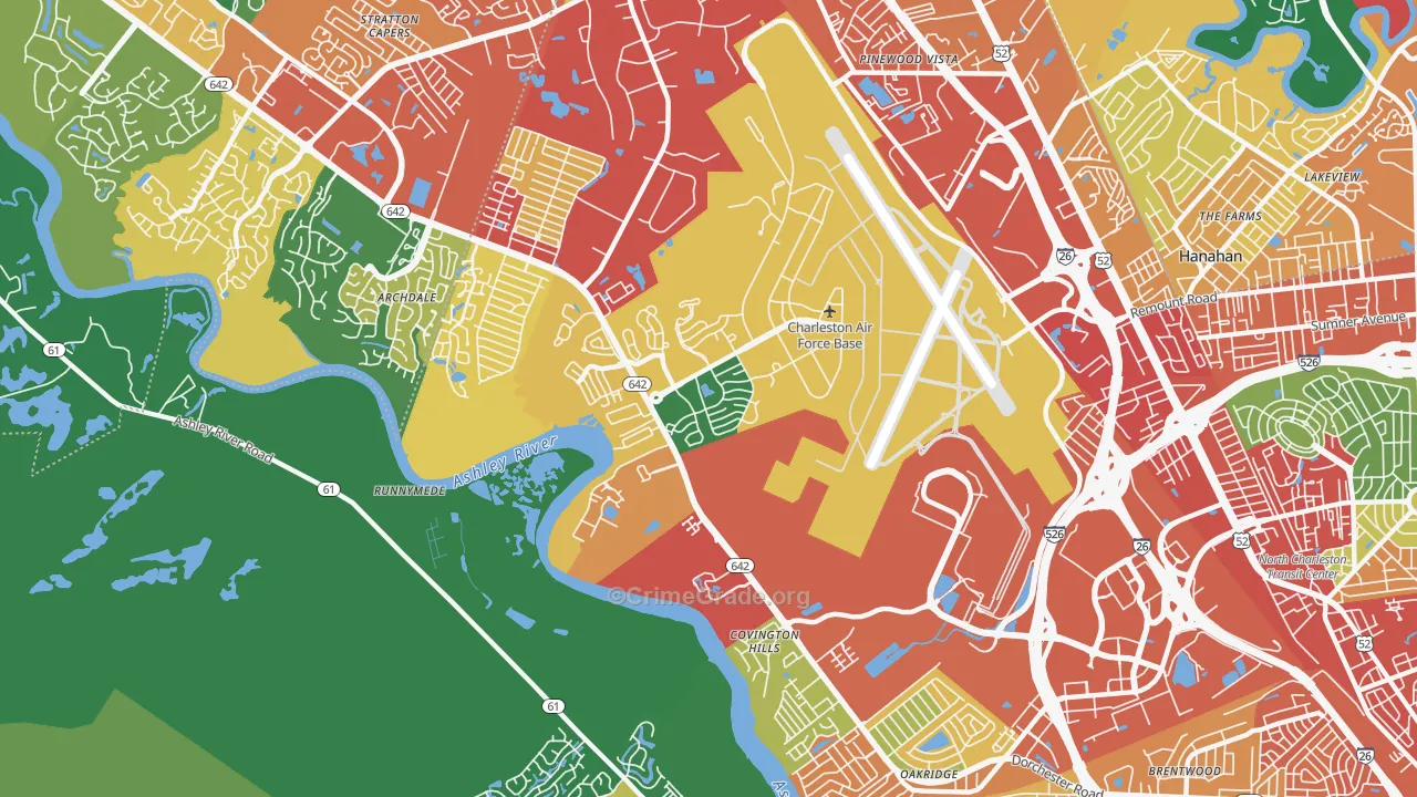 Charleston Afb, SC Map of Assault Rates