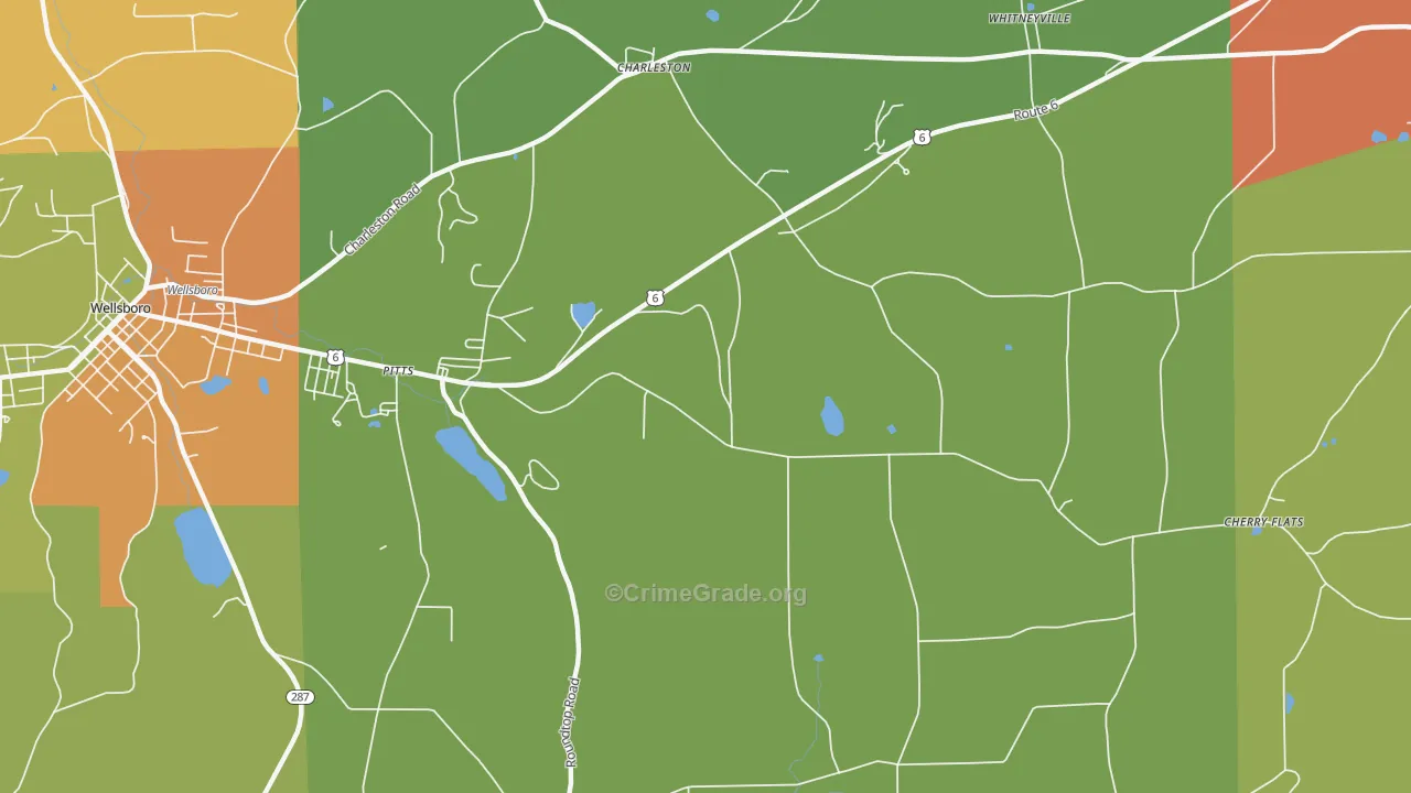 Charleston, PA Map of Assault Rates