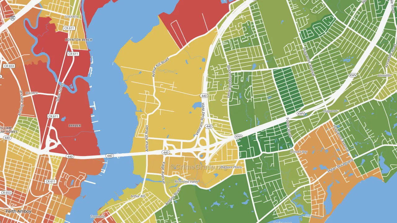 Charleston, Staten Island, NY Map of Assault Rates