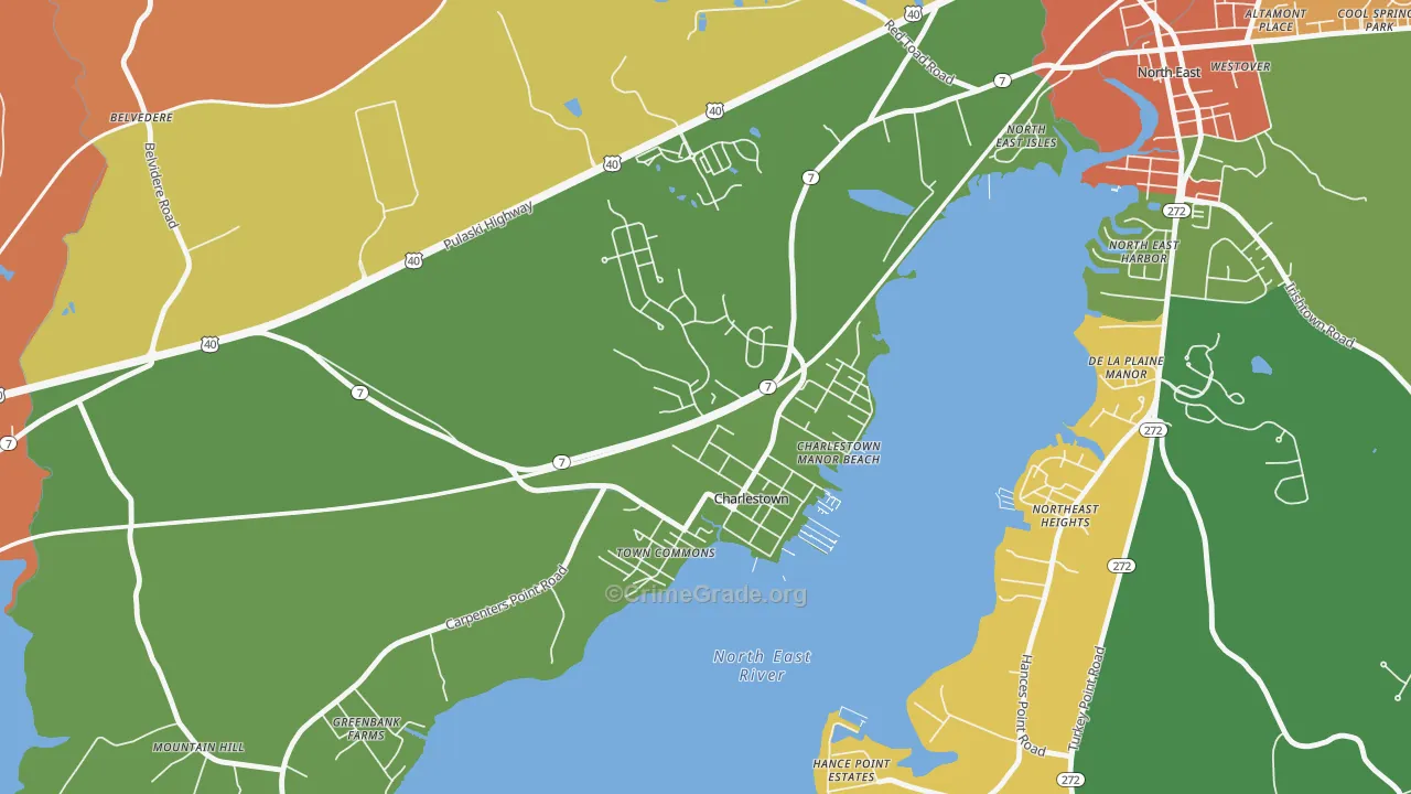 Charlestown, MD Map of Assault Rates