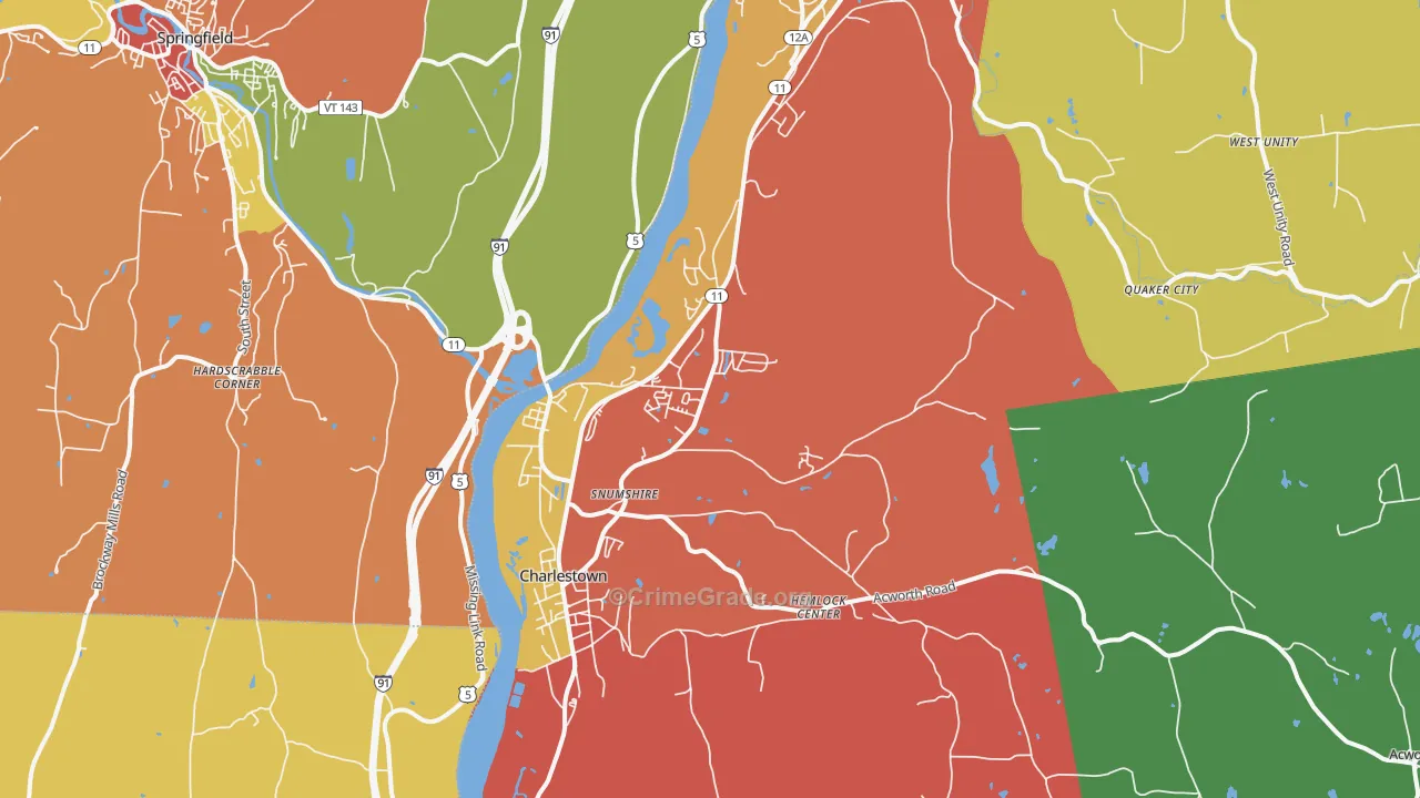 Charlestown, NH Map of Assault Rates