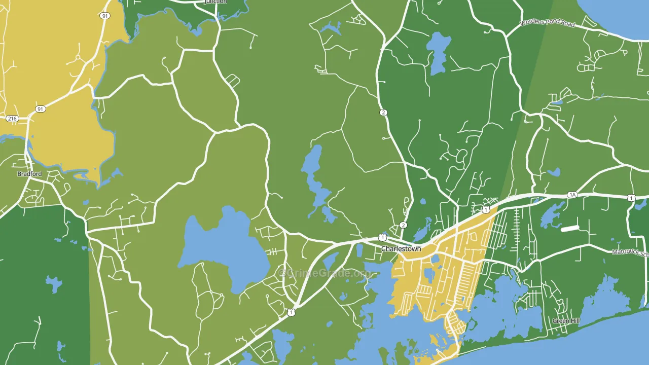 Charlestown, RI Map of Assault Rates