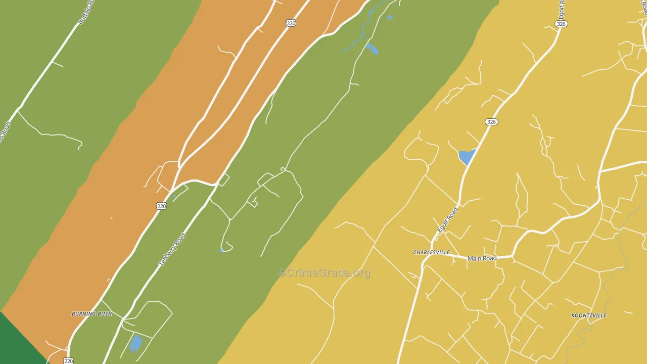 Charlesville, PA Map of Assault Rates