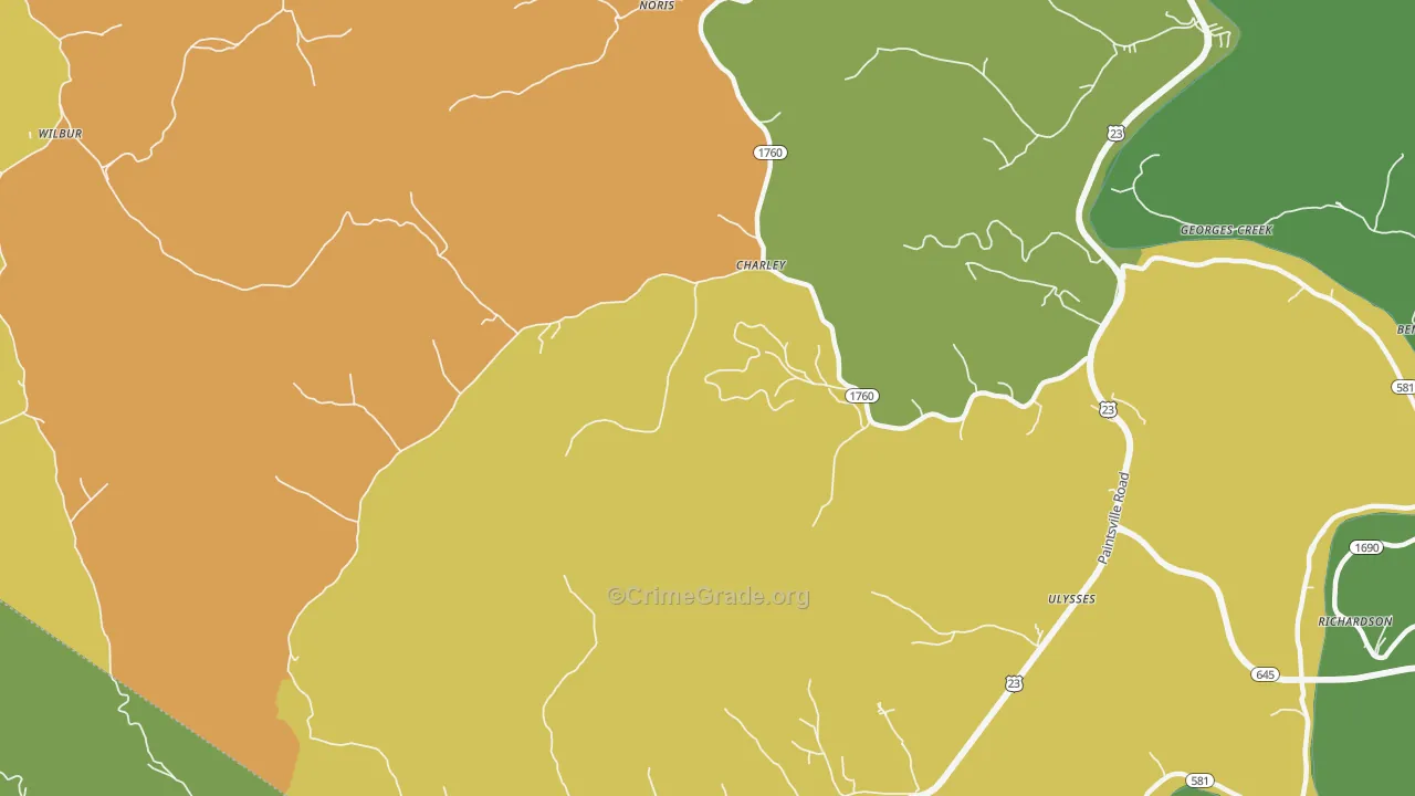 Charley, KY Map of Assault Rates