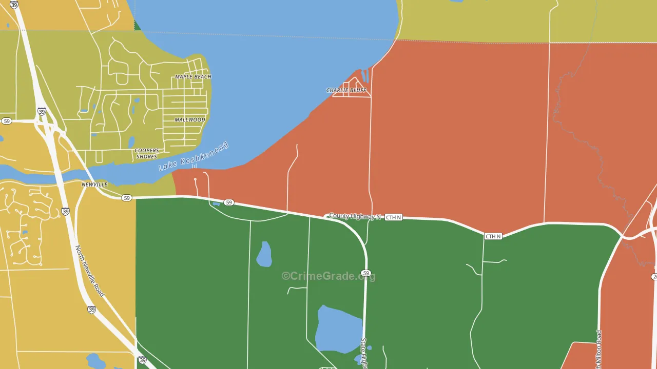 Charlie Bluff, WI Map of Assault Rates