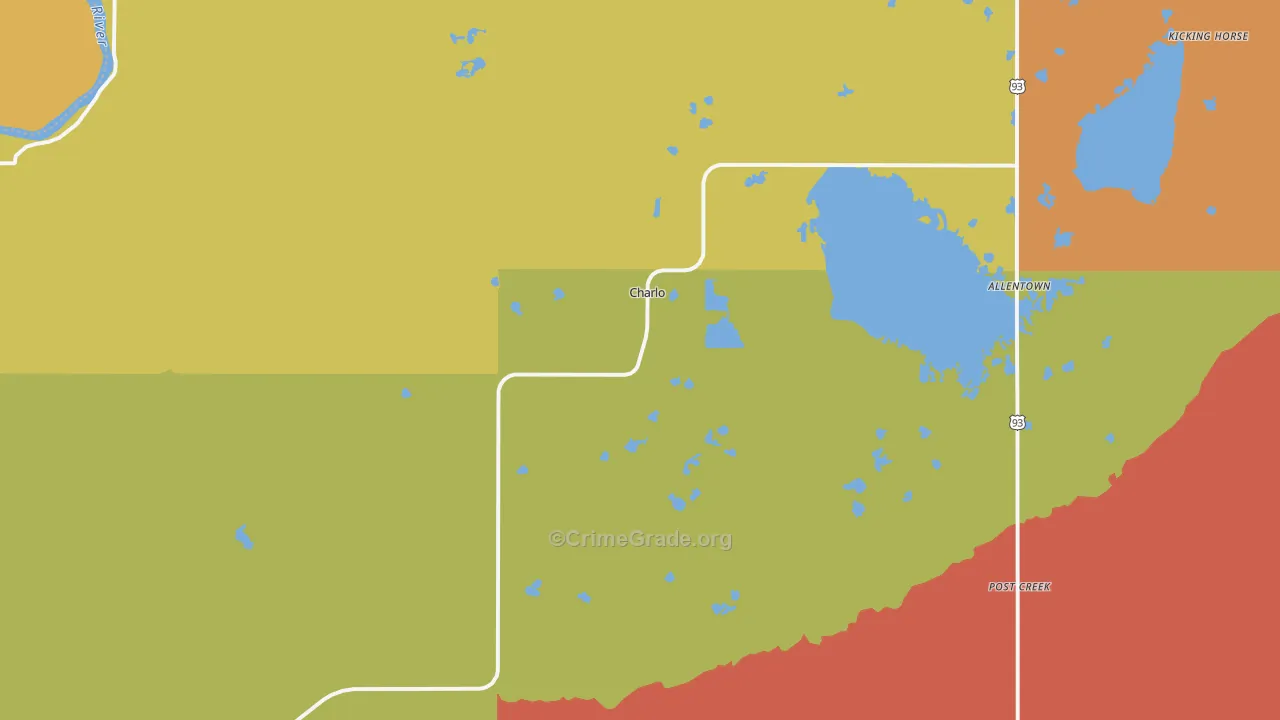 Charlo, MT Map of Assault Rates