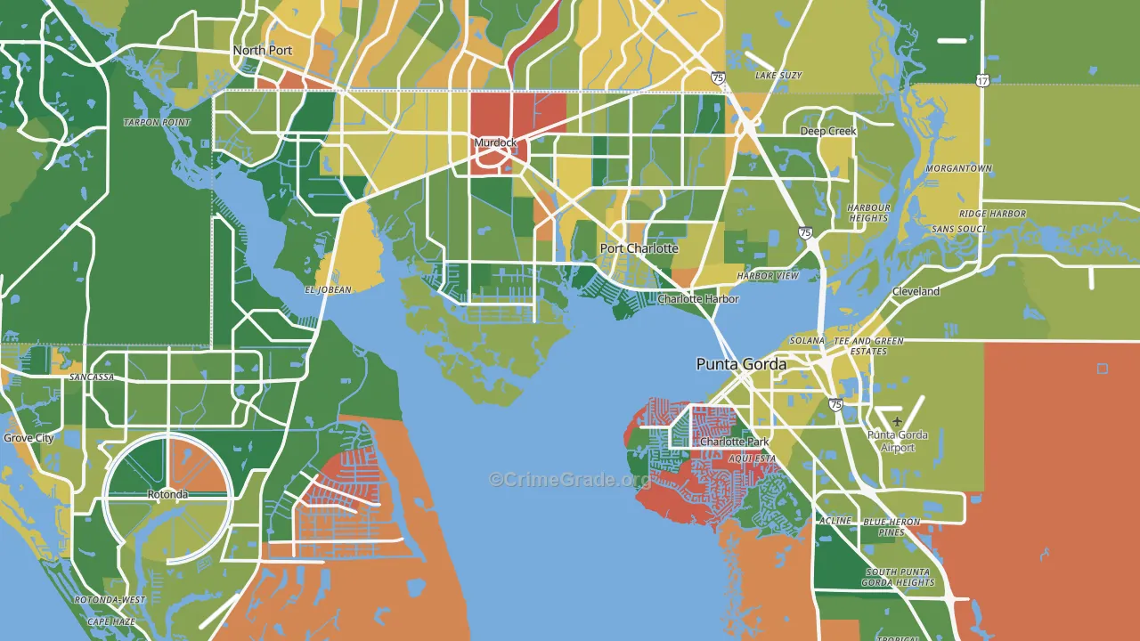 Charlotte County, FL Map of Assault Rates